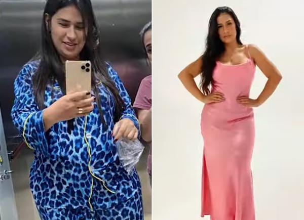 Simone mostra antes e depois de perder 25 kg(Imagem:Reprodução)