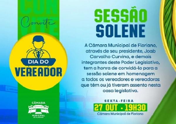 Câmara Municipal de Floriano realizará Sessão Solene em homenagem aos vereadores.(Imagem:Reprodução/Instagram)