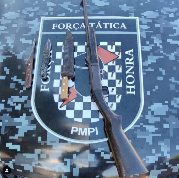 Força Tática realiza apreensão de arma de fogo em posse de indivíduo com deficiência mental.(Imagem:Reprodução/Instagram)