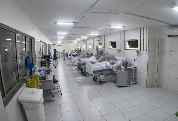 Pacientes à espera de leitos de UTI no Piauí.(Imagem:Reprodução/TV Clube)