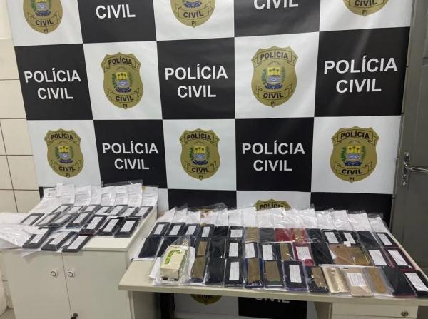 No Piauí, 60 celulares roubados são devolvidos para os donos pela polícia.(Imagem:Divulgação SSP-PI)