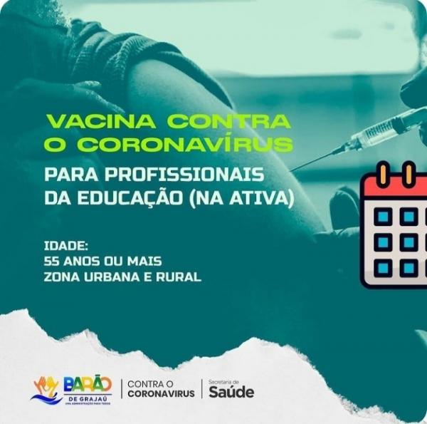 Profissionais da Educação de Barão de Grajaú serão vacinados contra Covid-19(Imagem:Reprodução)