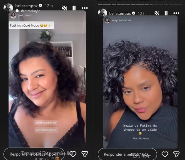 Corte no estilo Maria Fátima viraliza na web e Bella Campos elogia.(Imagem:Reprodução/Instagram)