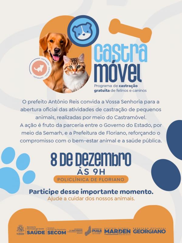 Abertura oficial das atividades de castração pelo Castramóvel em Floriano(Imagem:Secom)