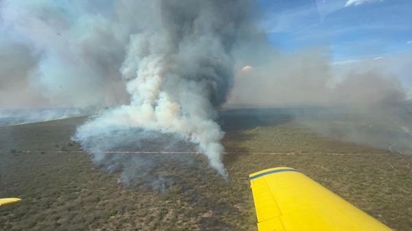 Incêndio fora de controle ameaça Serra das Confusões e bombeiros enviam reforços(Imagem:Reprodução/Corpo de Bombeiros)