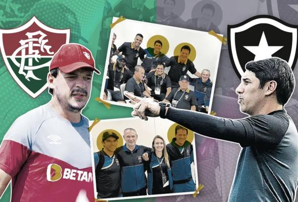 Fernando Diniz e Lucio Flavio serão os técnicos de Fluminense e Botafogo no Clássico Vovô de hoje.(Imagem:Editoria de Arte)