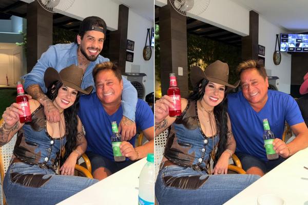 Zé Felipe e Ana Castela encerram dia com Leonardo.(Imagem:Reprodução/Instagram)