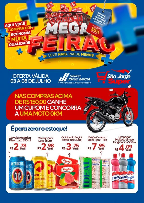 Mega Feirão Leve Mais, Pague Menos, traz grandes ofertas no São Jorge Super.(Imagem:Divulgação)