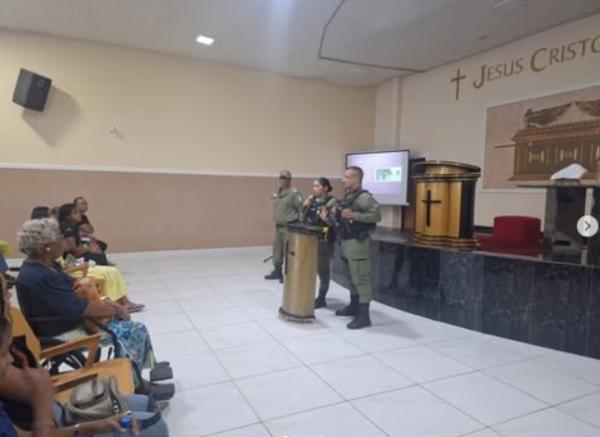 Patrulha Maria da Penha realiza palestra sobre viol&ecirc;ncia dom&eacute;stica em igreja de Floriano.(Imagem:Reprodu&ccedil;&atilde;o/Instagram)