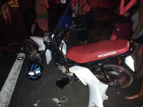 Motocicleta da vítima.(Imagem:FlorianoNews)