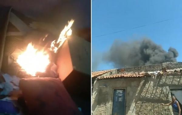Adolescente de 15 anos ateia fogo em casa e ataca mãe em Picos.(Imagem:Reprodução)
