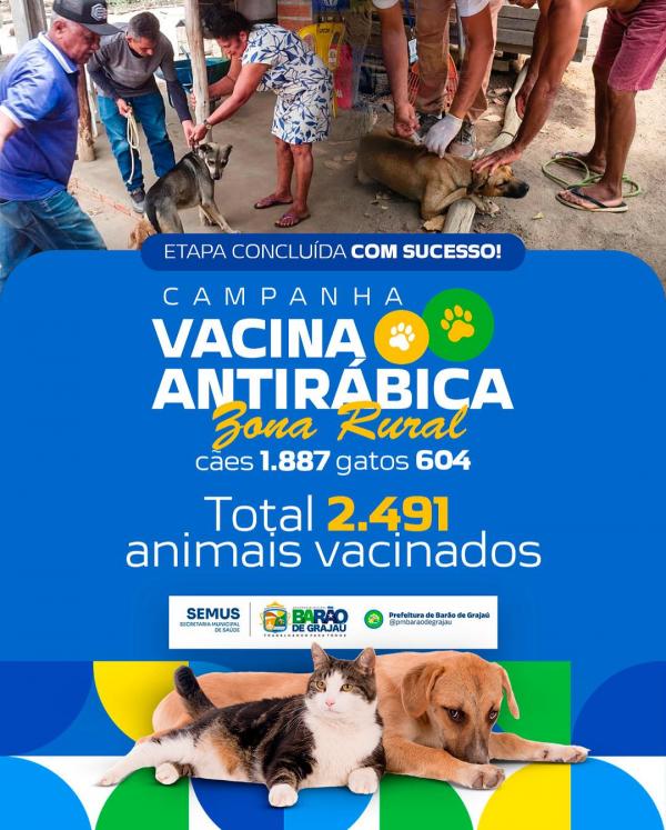 Campanha antirrábica na zona rural de Barão de Grajaú é concluída com sucesso e protege quase 2.500 animais.(Imagem:Reprodução/Instagram)