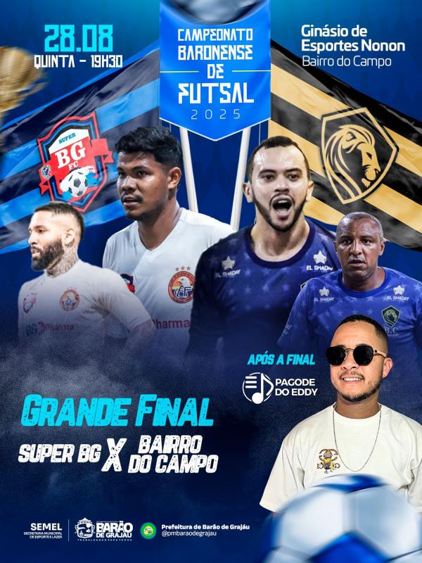 Final do Campeonato Baronense de Futsal 2025 promete noite de emoção e celebração em Barão de Grajaú(Imagem:Divulgação)