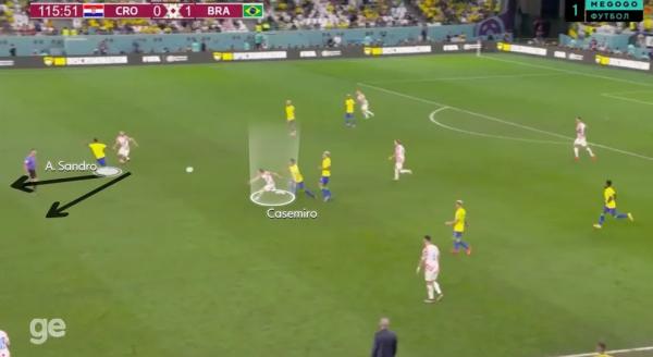  Modric consegue tocar a bola.(Imagem:Reprodução )
