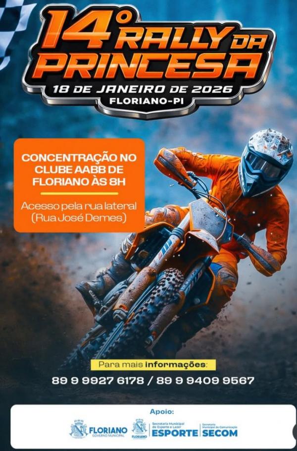 Floriano ser&aacute; palco de muita velocidade, adrenalina e integra&ccedil;&atilde;o esportiva no pr&oacute;ximo dia 18 de janeiro, quando acontece a 14&ordf; edi&ccedil;&atilde;o do tradicional Rally da Princesa, um dos event(Imagem:Reprodu&ccedil;&atilde;o)