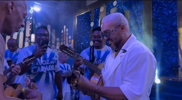 Belo é conselheiro em reality que vai escolher sucessor de Neguinho da Beija-Flor.(Imagem:gshow)