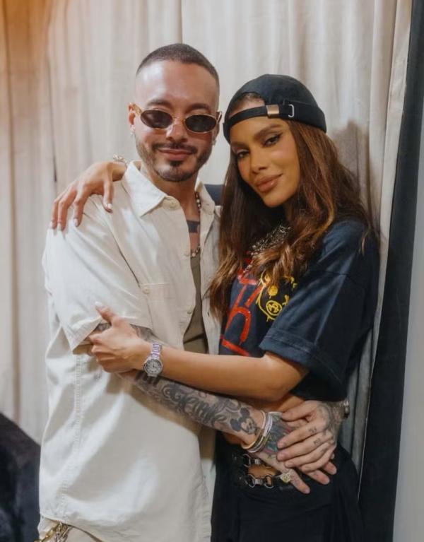 J Balvin e Anitta (Imagem:Reprodução/Instagram @jbalvin)
