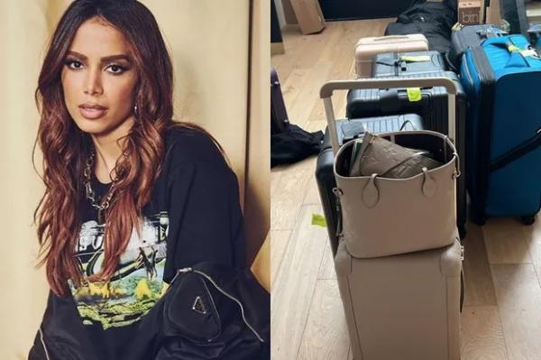 Anitta mostrou que já está pronta para a sua turnê na Europa. A cantora impressionou os seguidores com a quantidade de bagagem que irá levar para passar o mês fora.  ?Quantas malas(Imagem:Reprodução)