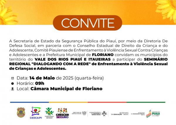 Floriano sedia Seminário Regional sobre Enfrentamento à Violência Sexual contra Crianças e Adolescentes.(Imagem:Divulgação)