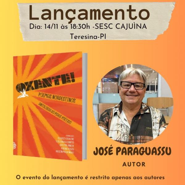 Autor florianense, José Paraguassu, se prepara para lançamento da obra 