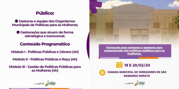 A Secretaria Estadual das Mulheres (Sempi) promove formação para 34 gestoras e equipes dos Organismos Municipais de Políticas para as Mulheres.(Imagem:Divulgação)