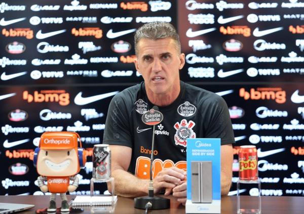 Vagner Mancini em entrevista coletiva no Corinthians.(Imagem:Rodrigo Coca/Ag.Corinthians)