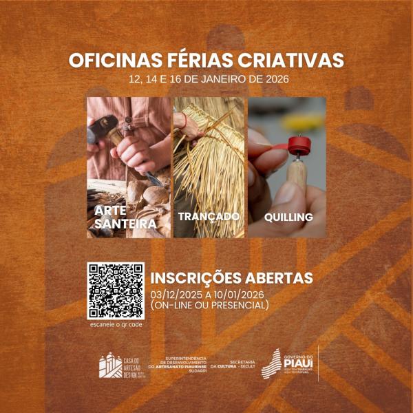 As inscrições seguem até o dia 10 de Janeiro de 2026 com vagas limitadas. Os interessados podem se inscrever presencialmente ou online.(Imagem:Divulgação)