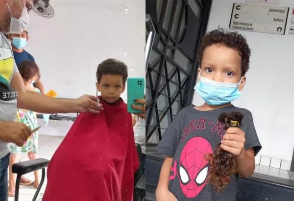 Menino deixa o cabelo crescer por três anos e doa para crianças com câncer no Piauí.(Imagem:Arquivo Pessoal)
