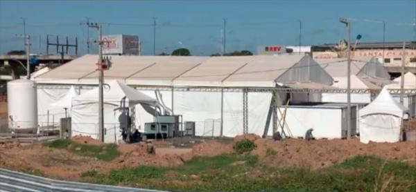 Hospital de Campanha do HUT(Imagem:Reprodução/TV Clube)