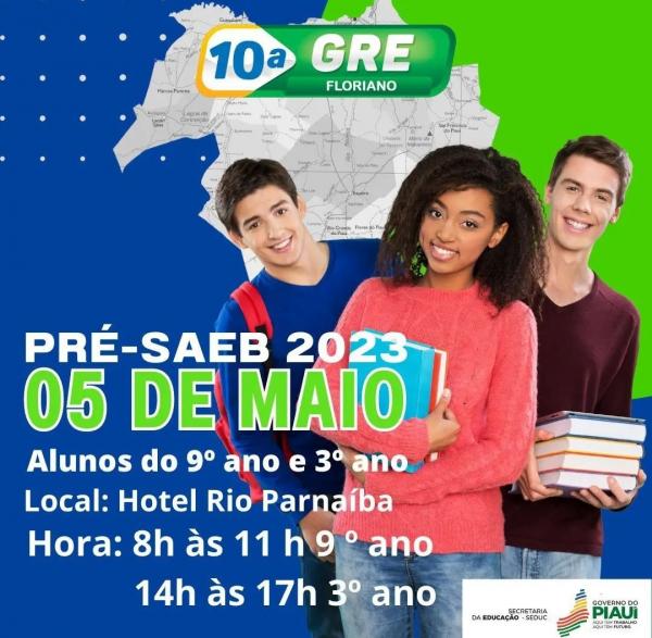 10ª GRE de Floriano promove Pré-Saeb para revisão aos alunos do 9º ano e 3º ano.(Imagem:Reprodução/Instagram)