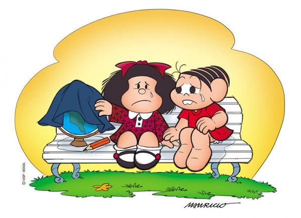 Mauricio de Sousa faz homenagem a Quino com encontro de Mônica e Mafalda(Imagem:Reprodução)