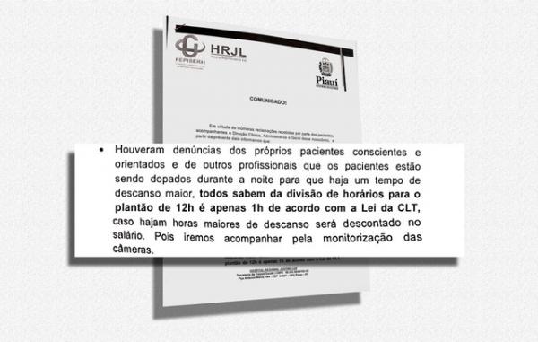 Comunicado diz que denúncias partiram de pacientes e outros servidores.(Imagem:Reprodução)