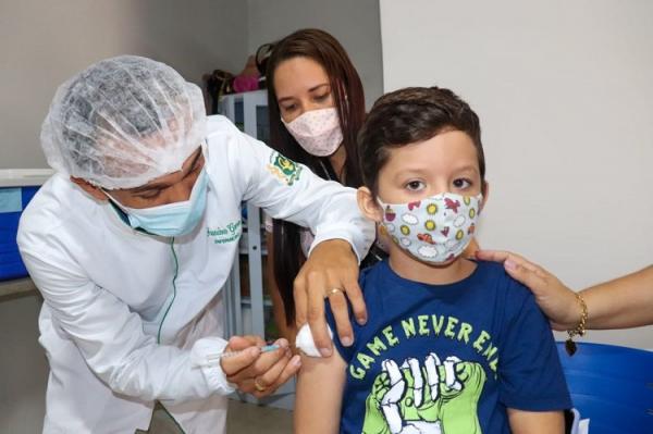 Mais de 200 mil crianças já receberam a primeira dose da vacina contra a Covid no Piauí.(Imagem:Divulgação/Ascom)