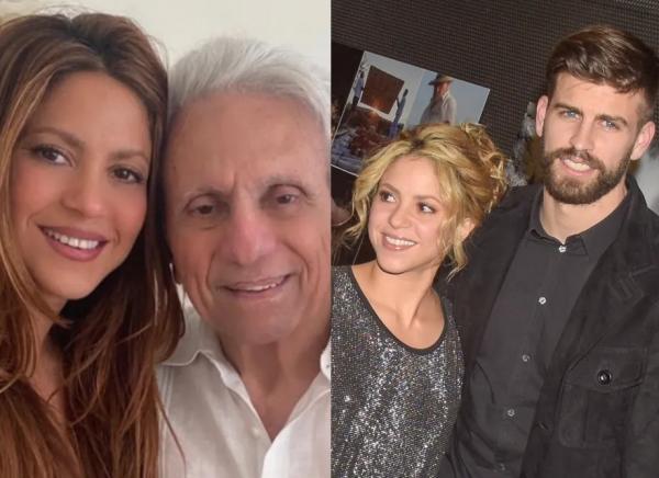  Shakira com seu pai e com Piqué (Imagem:Reprodução / Instagram e Getty )