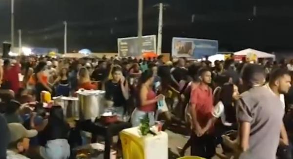 Disparo durante festa de aniversário de Floriano provocou medo e correria. (Imagem:Reprodução)