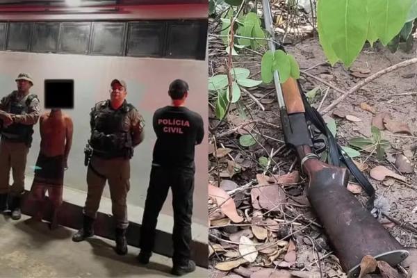Homem é preso suspeito de matar companheira e cachorro no Sul do Piauí.(Imagem:Divulgação/PCPI)