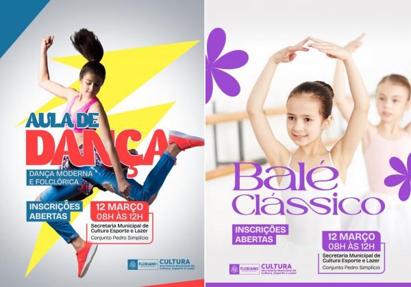 Cultura de Floriano abre inscrições para aulas de dança moderna, folclórica e balé clássico.(Imagem:Secom)