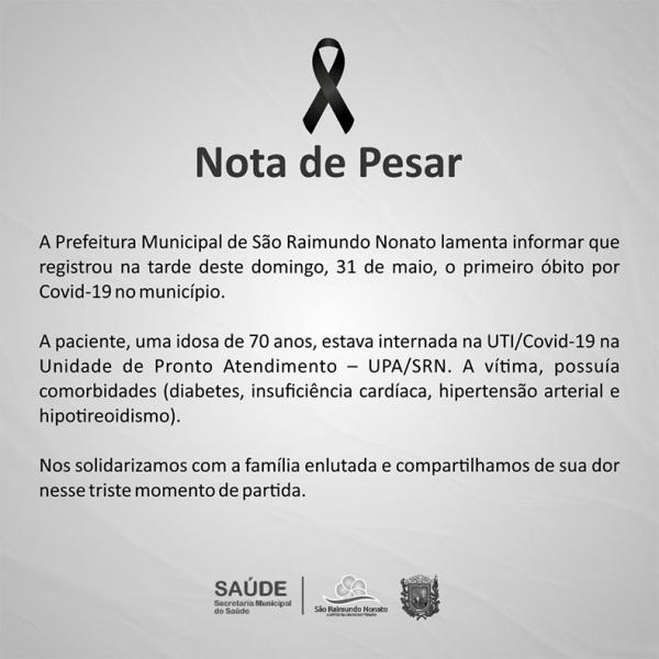 Nota de pesar(Imagem:Reprodução)