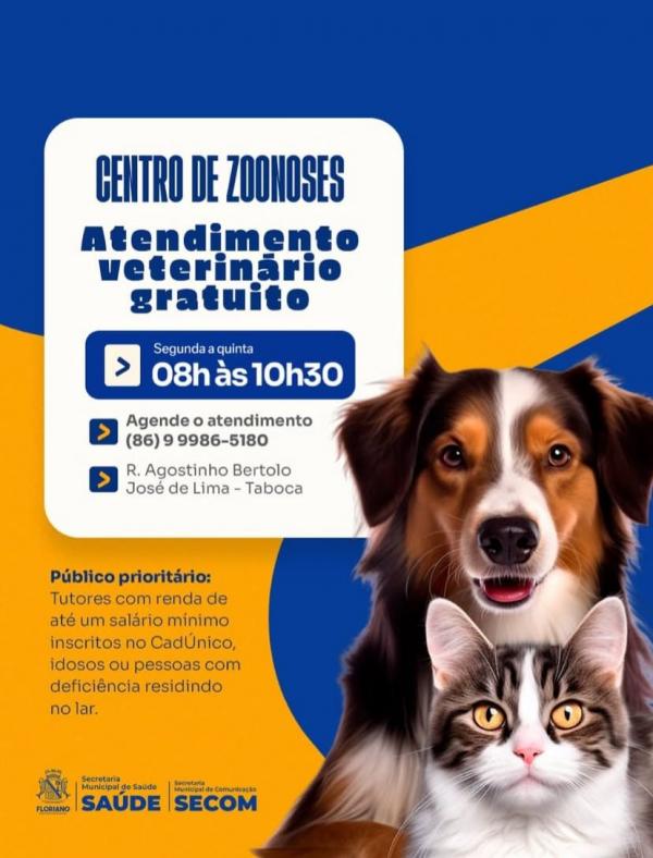 Centro de Zoonoses de Floriano oferece atendimento veterinário gratuito para tutores de baixa renda(Imagem:Reprodução/Instagram)