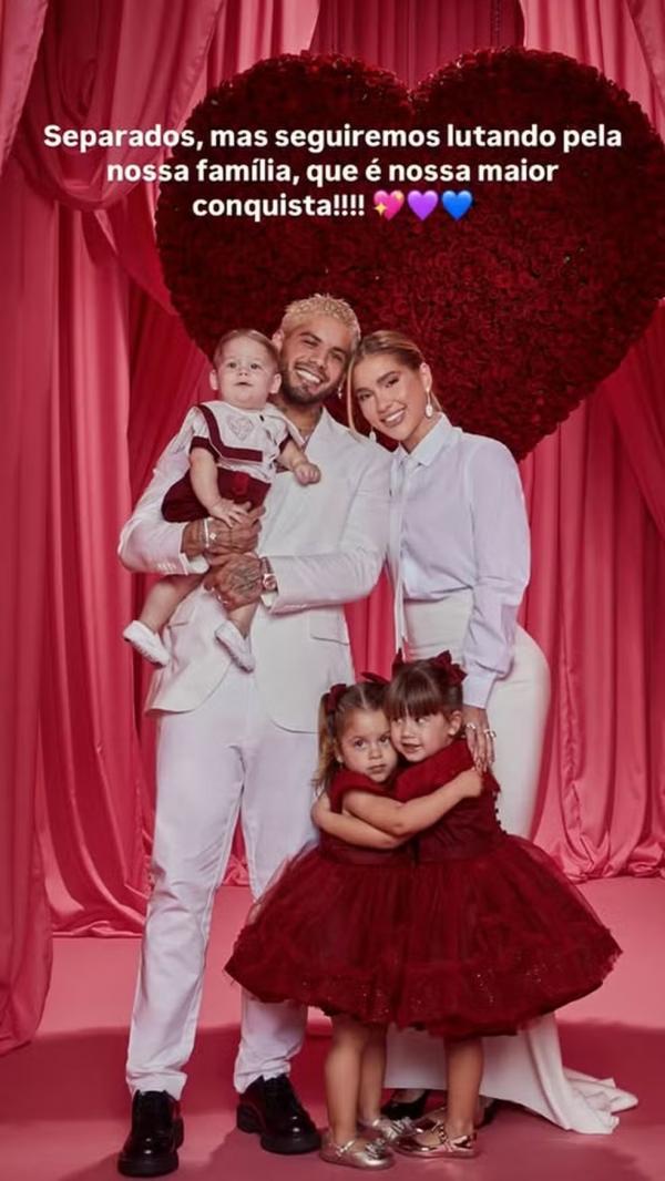 Virginia posta foto da família após anúncio da separação.(Imagem:Reprodução/Instagram)