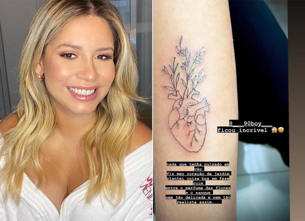 Marília Mendonça mostra nova tatuagem.(Imagem:Reprodução / Instagram)