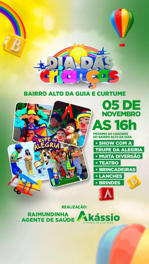 Festa em comemoração ao Dia das Crianças nos bairros Alto da Guia e Curtume acontece neste domingo.(Imagem: Divulgação)