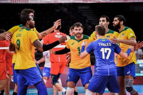 De virada, seleção masculina de vôlei vence EUA e reage na Olimpíada(Imagem:Divulgação)