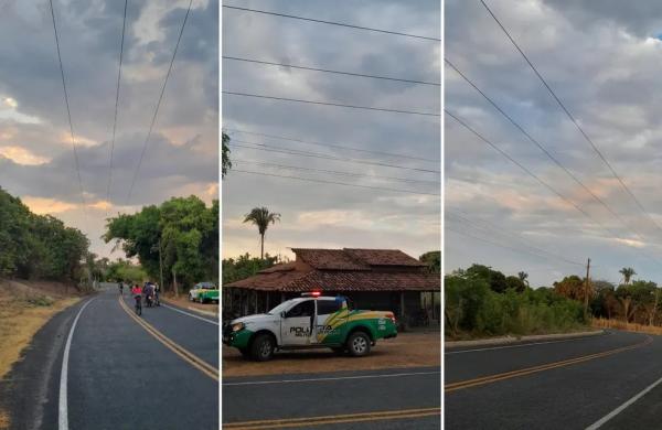 Caminhoneiro morre eletrocutado após fio de energia tocar caminhão, em São Gonçalo do Piauí.(Imagem:Polícia Militar)