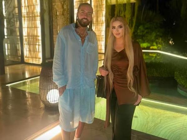 O rapper French Montana com a princesa Mahra bint Mohammed bin Rashid Al Maktoum.(Imagem:Instagram)