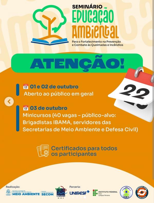Floriano sediará Seminário de Educação Ambiental para prevenção e combate às queimadas(Imagem:Reprodução/Instagram)