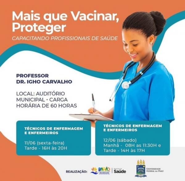 Secretaria de Saúde de Barão de Grajaú realiza curso de capacitação para enfermeiros e técnicos(Imagem:Divulgação)