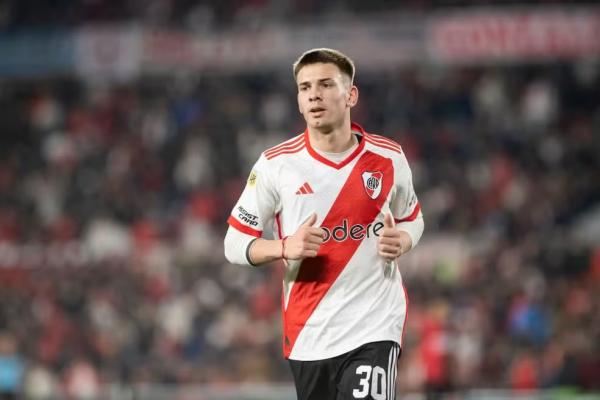 Franco Mastantuono, meia do River Plate.(Imagem:Getty Images)