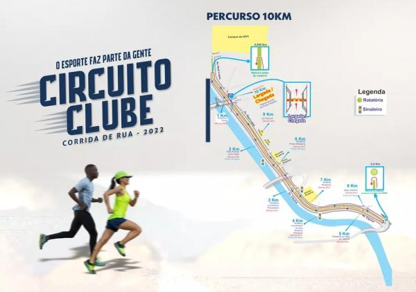  Percurso 10 km, Circuito Clube 2022(Imagem: Rede Clube )