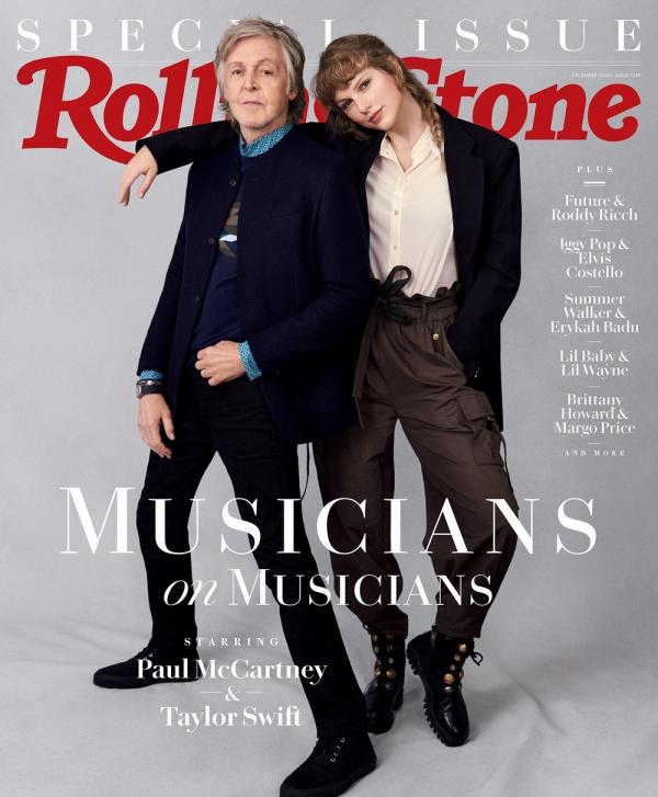 Paul McCartney e Taylor Swift aparecem juntos em capa da Rolling Stone e falam sobre álbuns feitos n(Imagem:Reprodução)